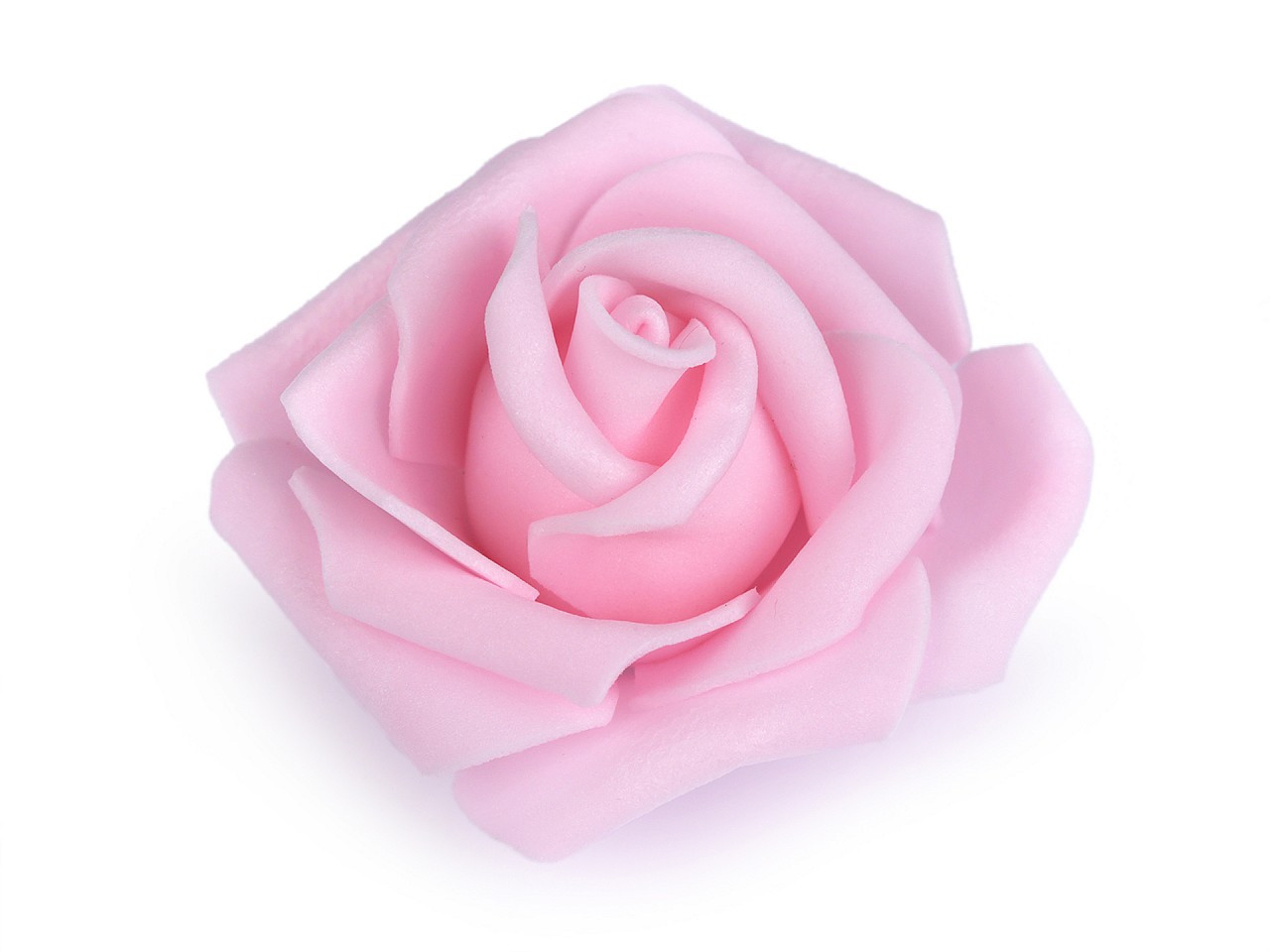 Dekorační pěnová růže Ø6 cm, barva 3 růžová sv.