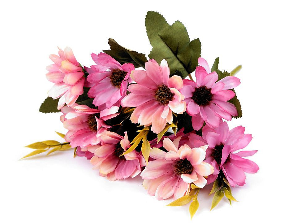 Umělá kytice chryzantéma, barva 3 růžová ostrá sv.