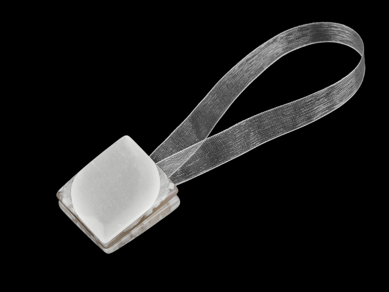 Fotografie Magnetická spona na závěsy, barva 8 bílá