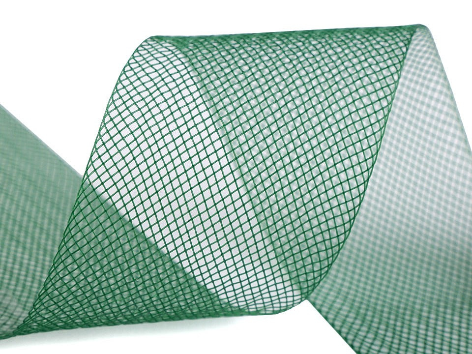Fotografie Modistická krinolína na vyztužení šatů a výrobu fascinátorů šíře 5 cm, barva 10 (CC13) zelená jedle