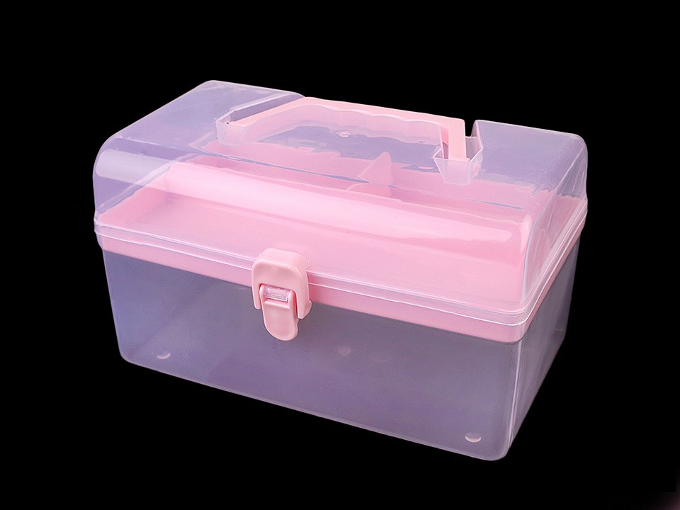 Plastový box / kufřík, barva 1 růžová sv.