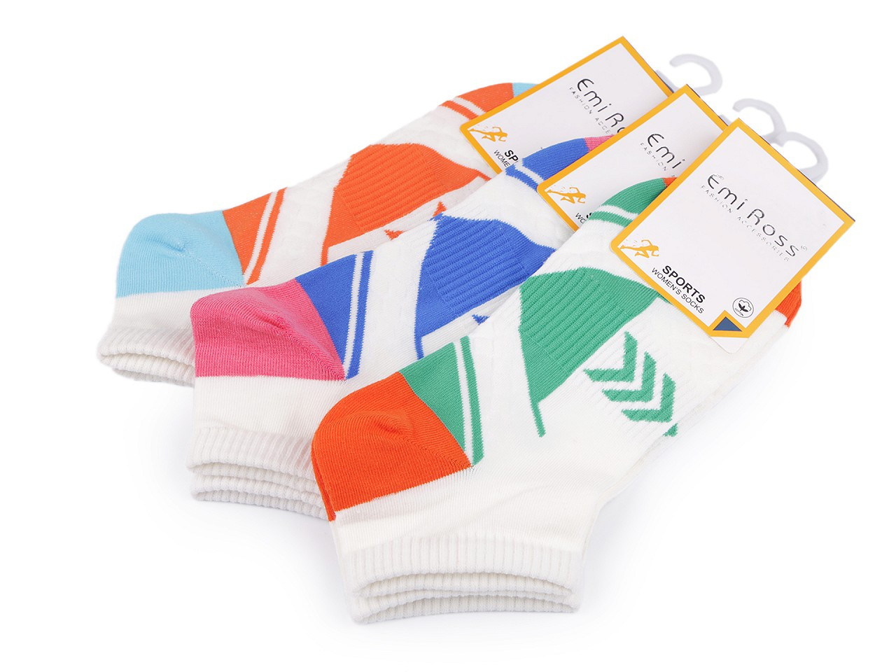 Dámské bavlněné sportovní ponožky kotníkové Emi Ross, barva 2 (39-42) mix náhodný