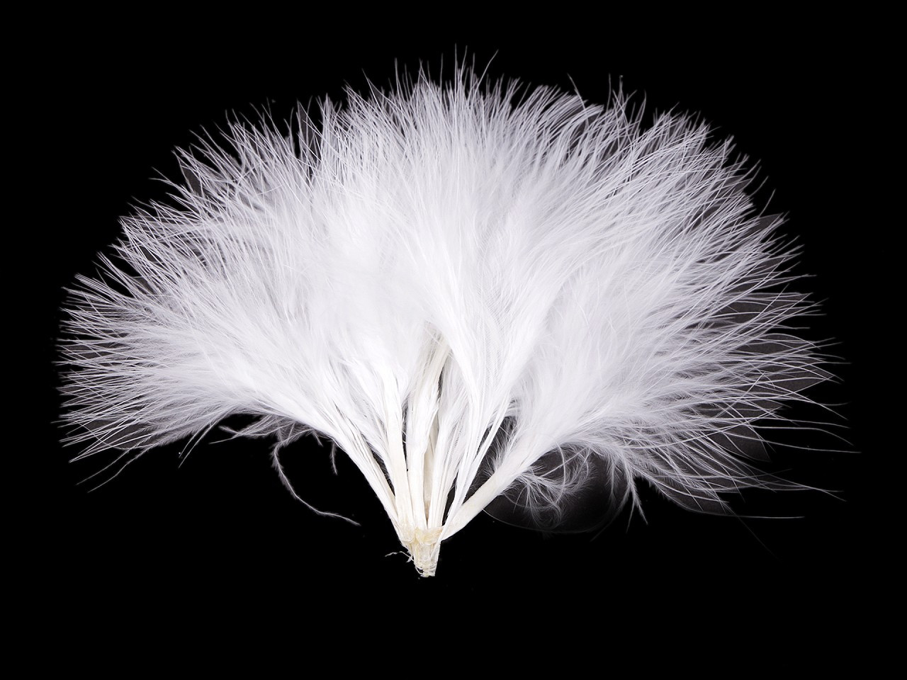 Peří marabu délka 5-12 cm, barva 1 bílá