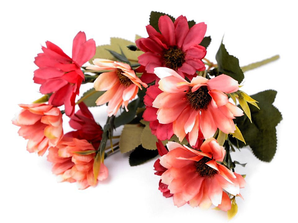 Umělá kytice chryzantéma, barva 4 červená