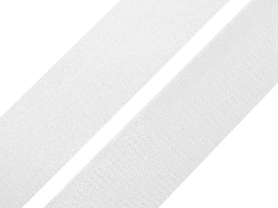 Suchý zip šíře 40mm bílý komplet, barva Bílá