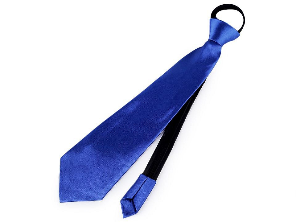 Saténová párty kravata jednobarevná, barva 6 (31 cm) modrá
