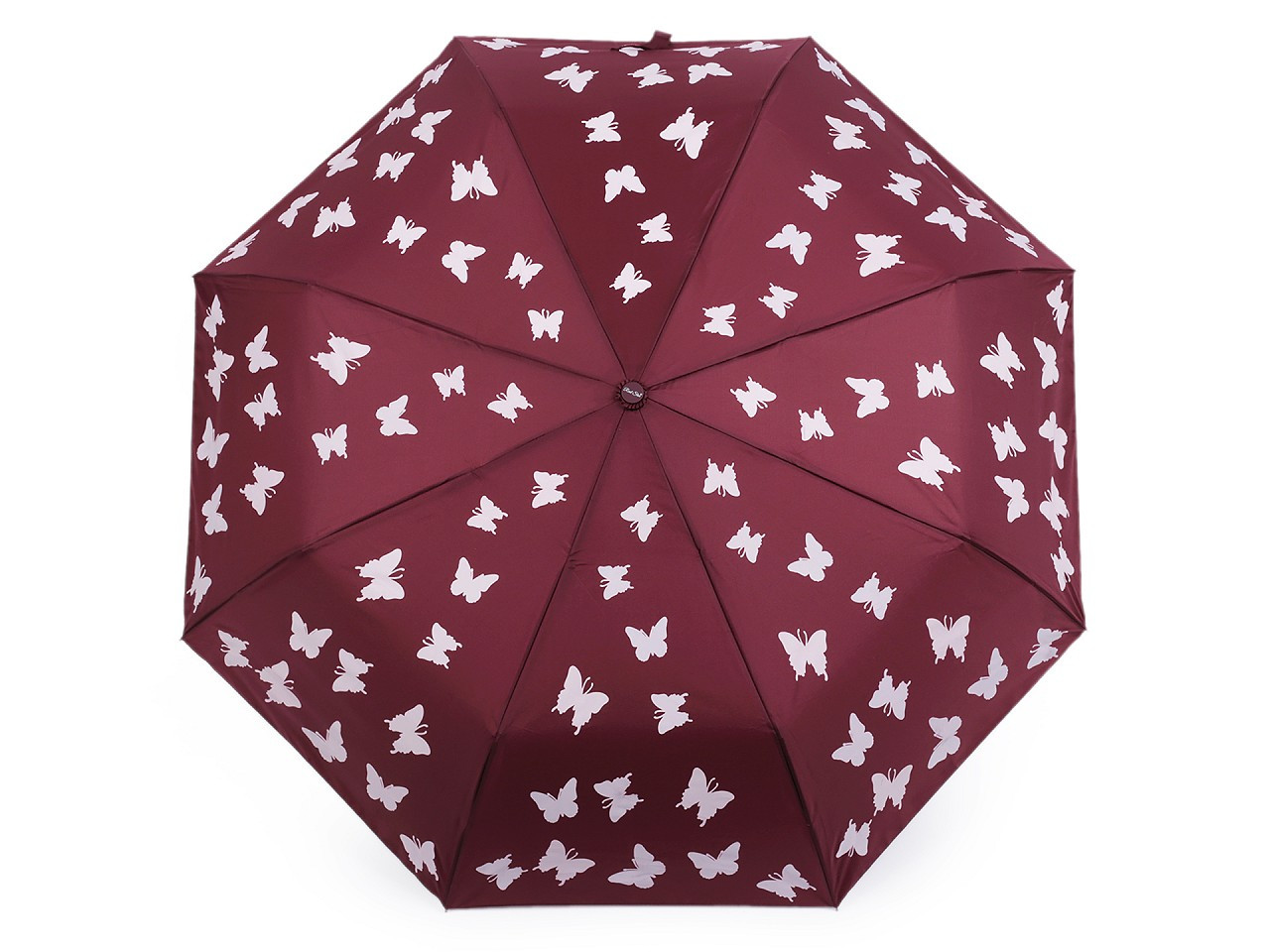 Dámský skládací vystřelovací deštník motýl kouzelný, barva 1 bordó