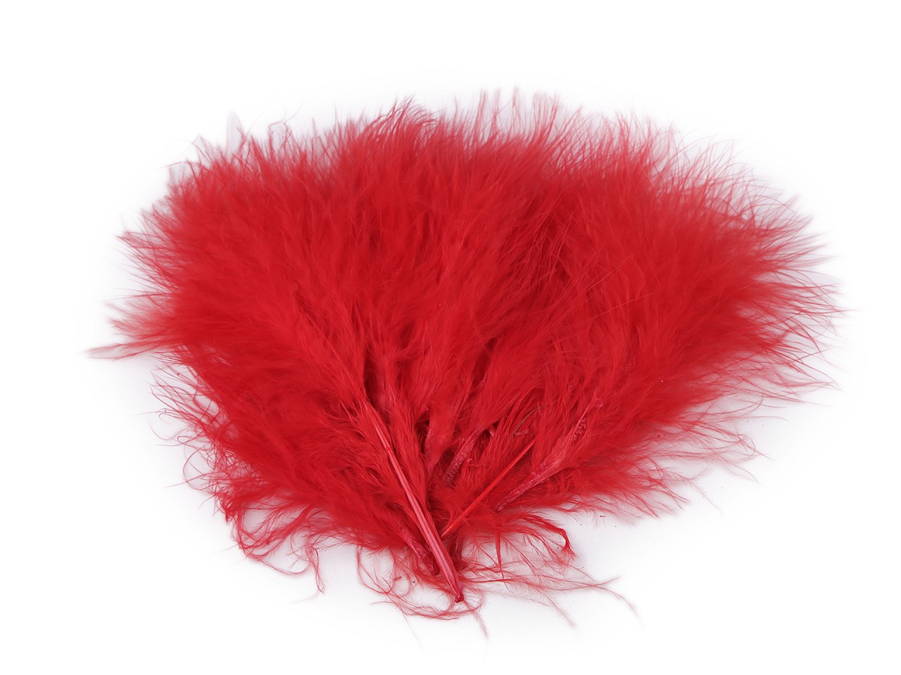 Peří marabu délka 5-12 cm, barva 3 červená