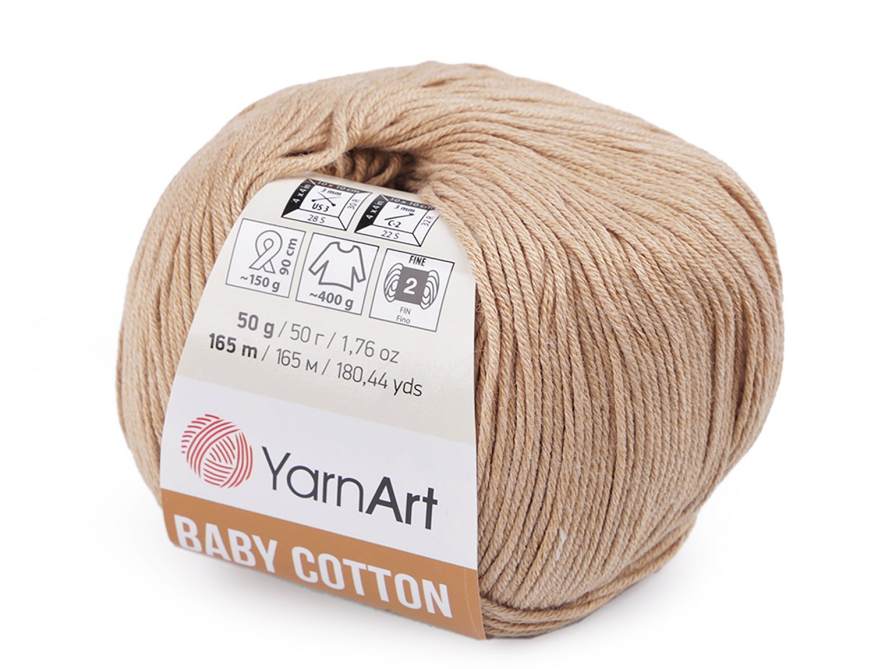 Pletací příze Baby Cotton 50 g, barva 23 (405) béžová