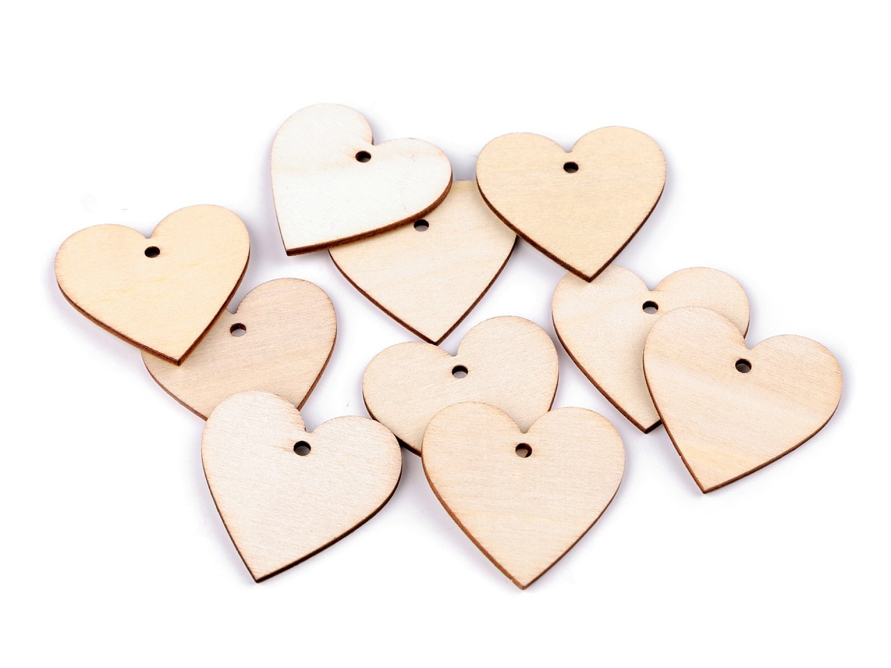Dřevěná cedulka / štítek k domalování srdce, ovál, barva 3 přírodní sv. srdce