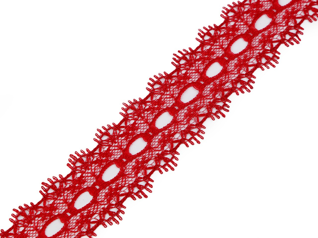 Silonová krajka / vsadka šíře 30 mm, barva 2 červená