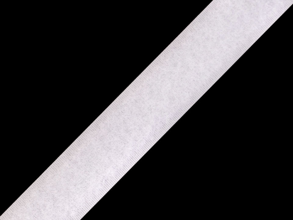 Suchý zip plyš šíře 20 mm bílý, barva Bílá