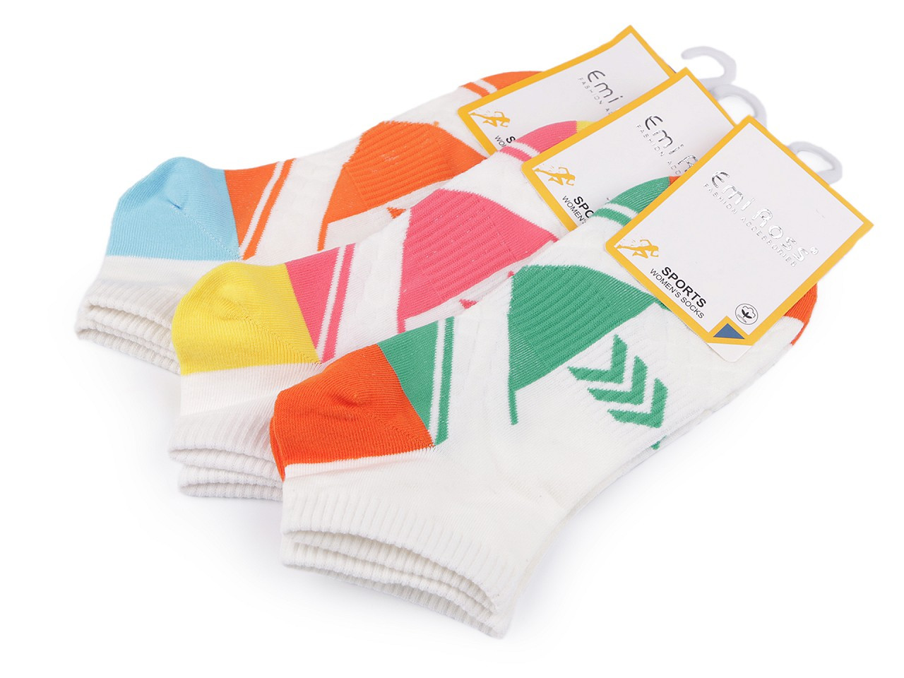Dámské bavlněné sportovní ponožky kotníkové Emi Ross, barva 1 (35-38) mix náhodný