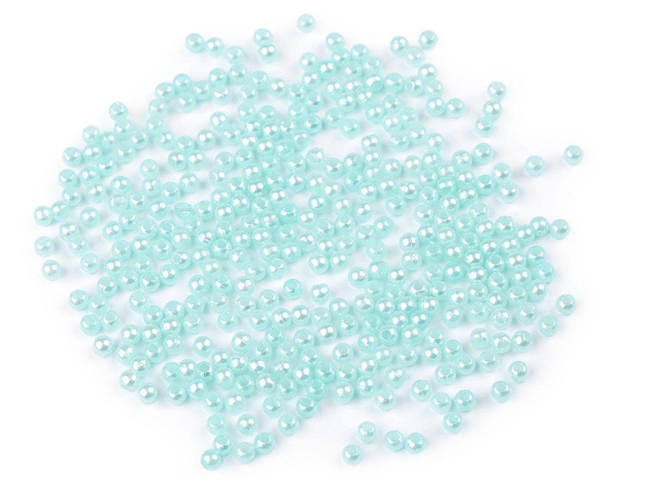 Plastové voskové korálky / perly Glance Ø3 mm, barva 34 mentolová