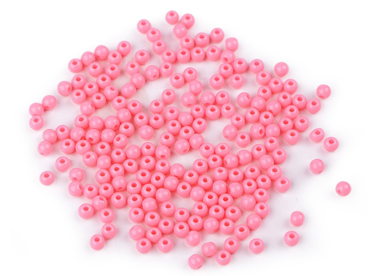 Plastové korálky Color Ø4 mm, barva 3 růžová