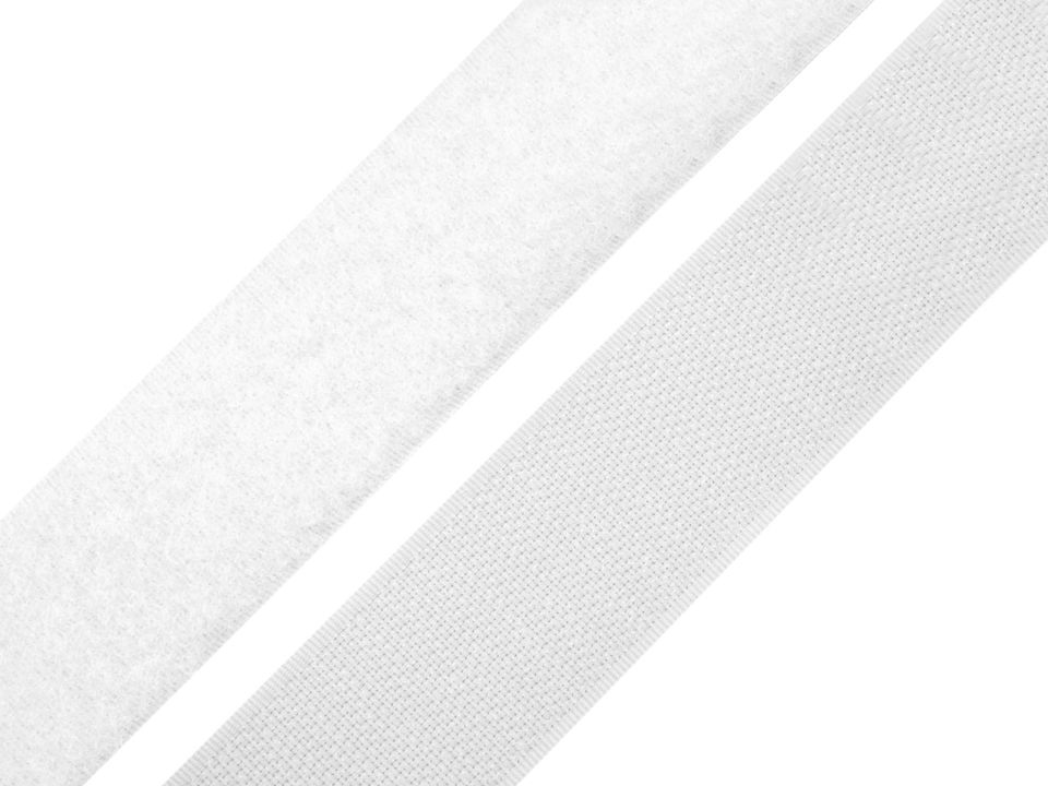 Suchý zip šíře 25mm bílý a černý komplet, barva Bílá