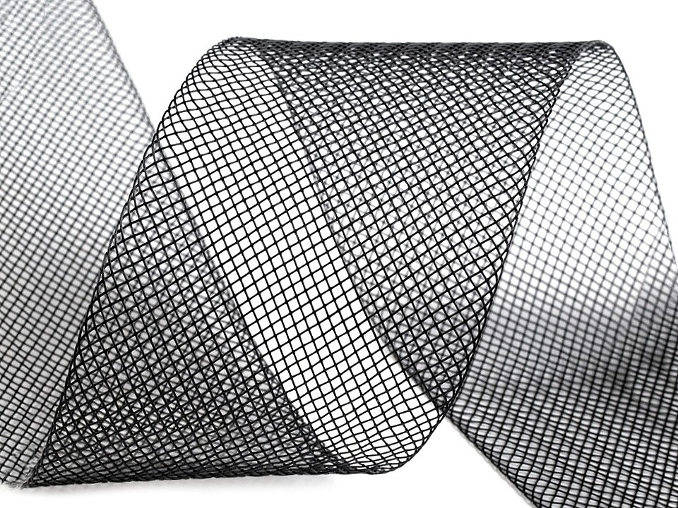 Modistická krinolína na vyztužení šatů a výrobu fascinátorů šíře 5 cm, barva 7 (CC16) černá