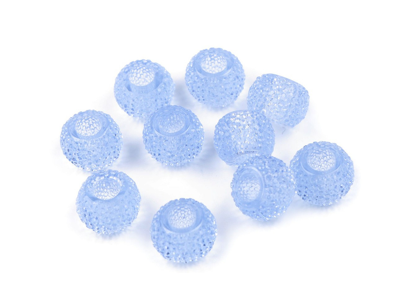 Plastové korálky s velkým průvlekem 8x12 mm, barva 3 (24) modrá světlá