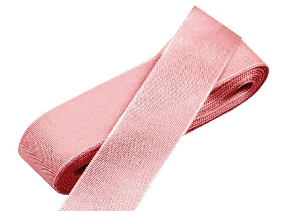 Stuha taftová šíře 25 mm, barva 625 růžová prášková