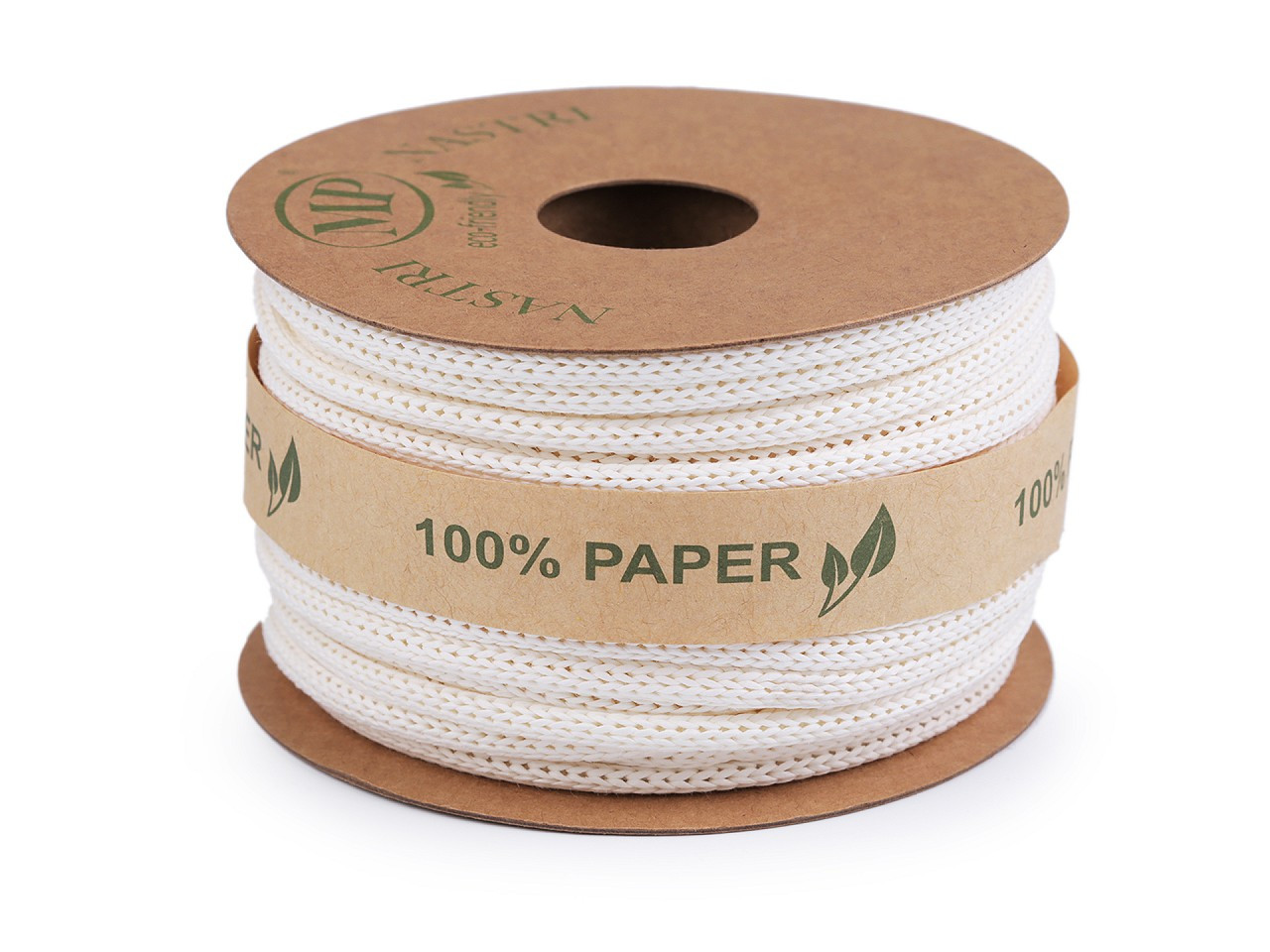 Eko papírová pletená šňůra Ø4 mm, barva 1 (01) Off White