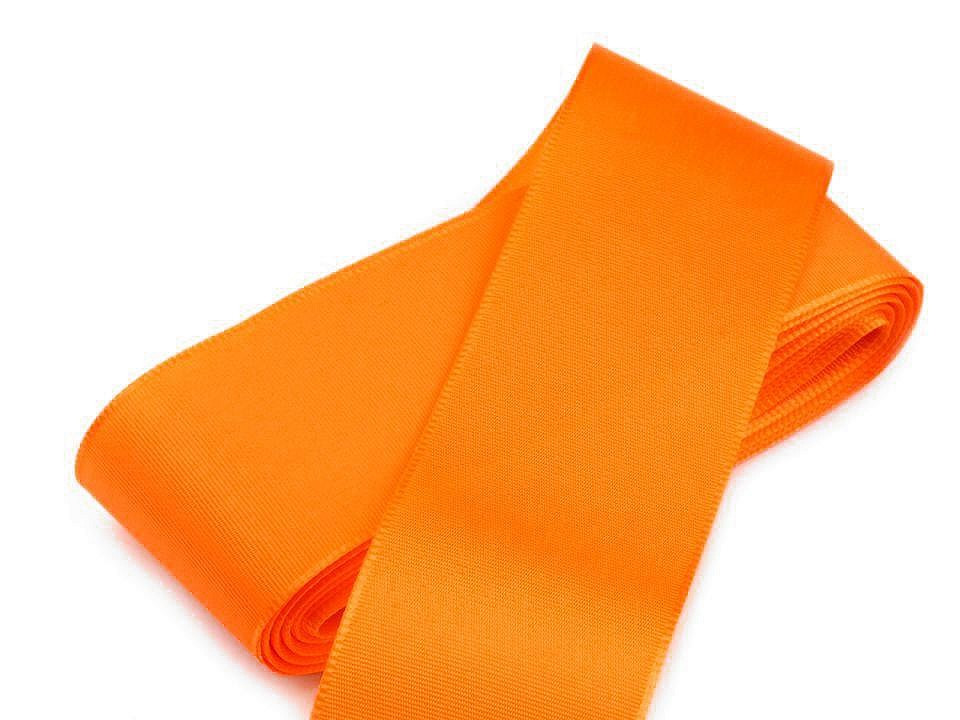 Stuha taftová šíře 40 mm, barva 211 oranžová