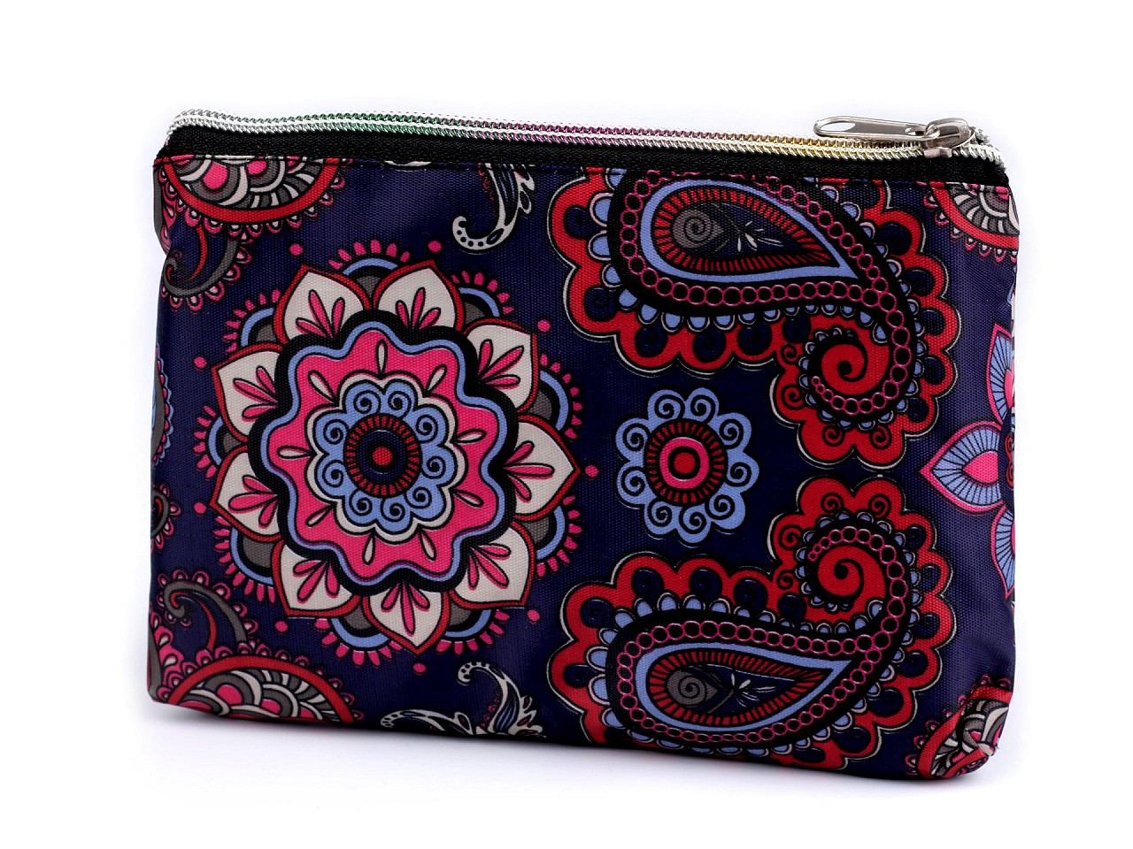 Skládací nákupní taška se zipem 39x40 cm, barva 8 borůvková ornament