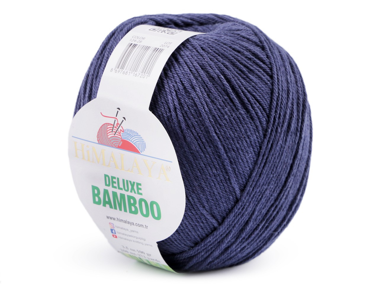 Pletací příze Deluxe Bamboo 100 g, barva 10 (28) modrá tmavá
