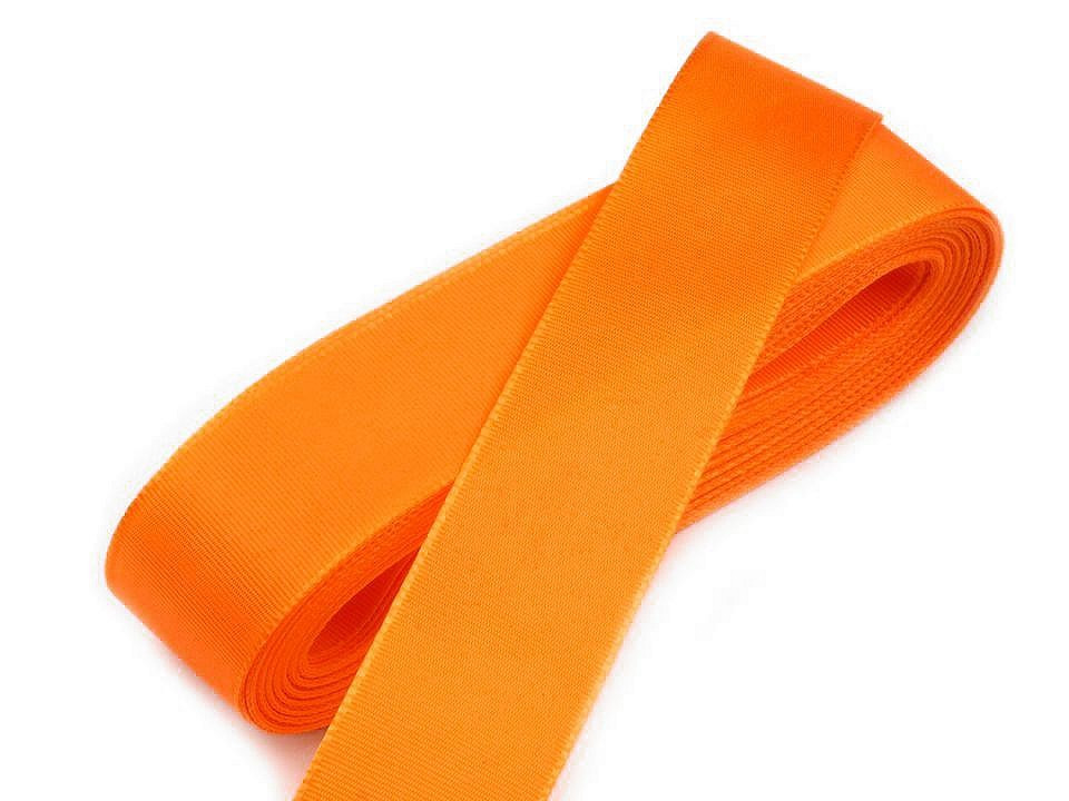 Stuha taftová šíře 25 mm, barva 211 oranžová