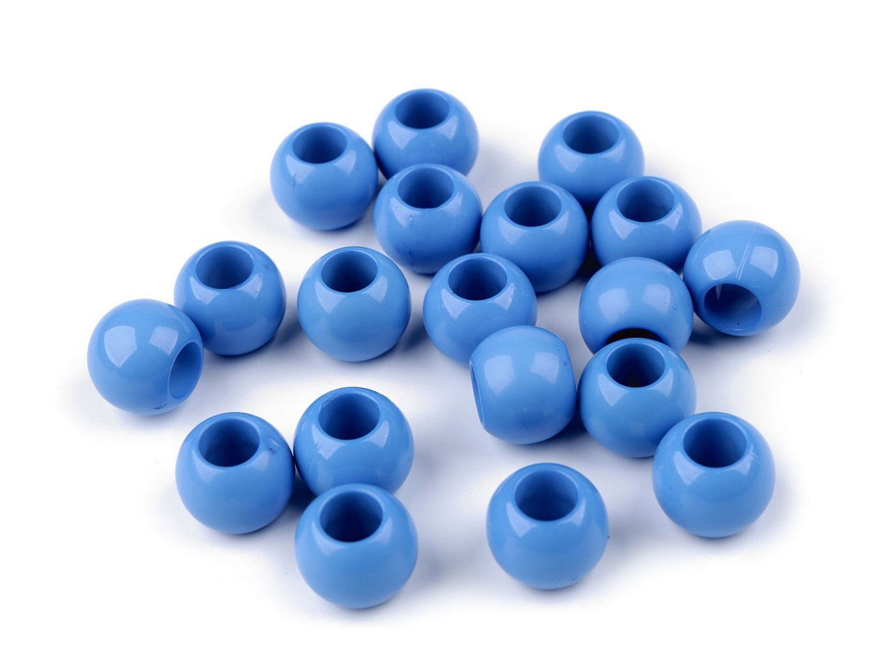 Plastové korálky s velkým průvlekem / plavkové 11x14 mm, barva 9 modrá