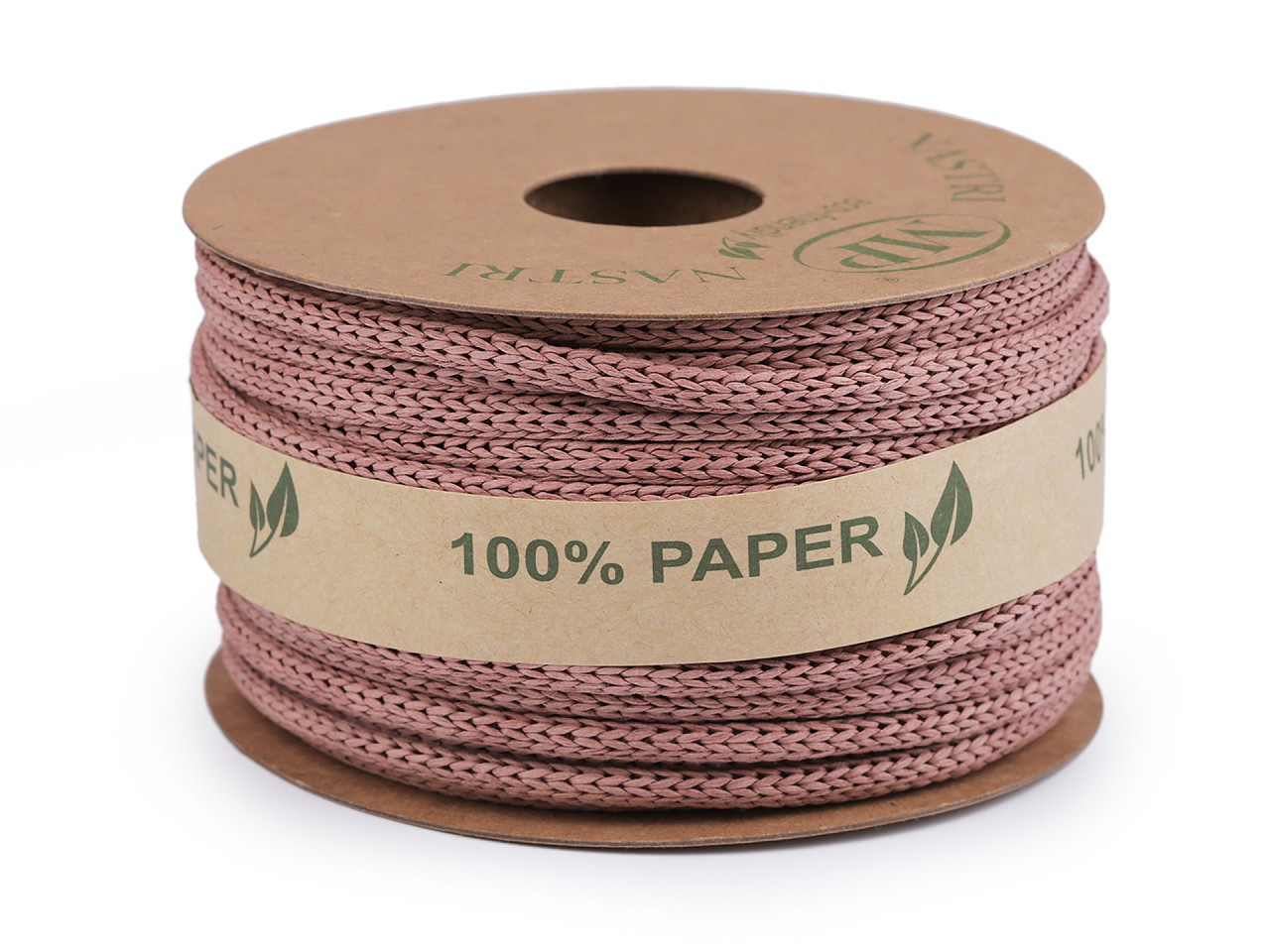 Eko papírová pletená šňůra Ø4 mm, barva 5 (20) starorůžová sv.