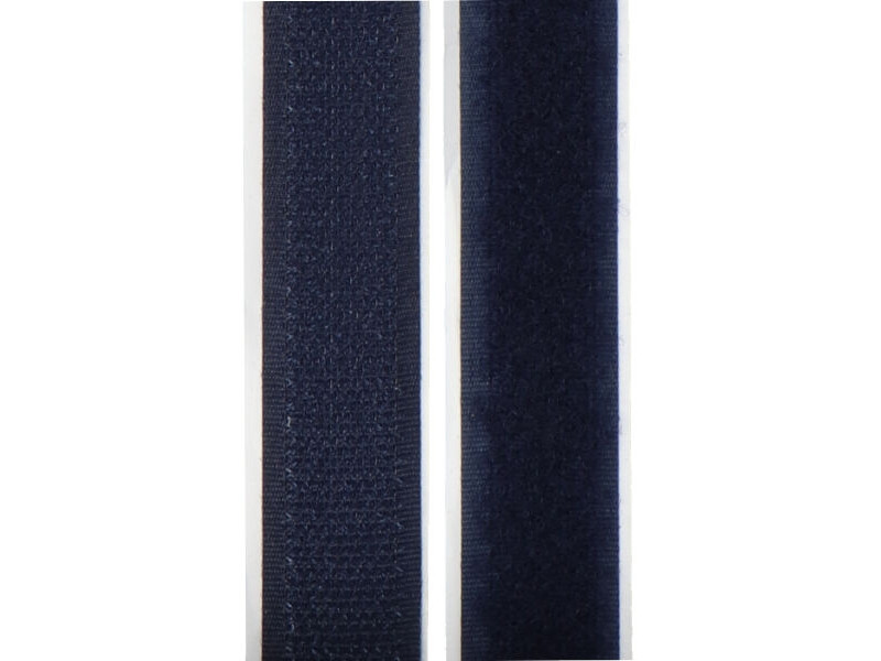 Suchý zip háček + plyš samolepicí šíře 20mm barevný, barva Modrá tm.