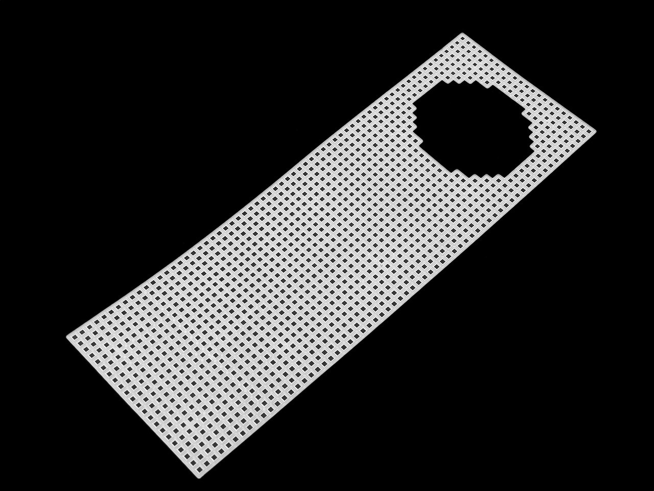 Plastová kanava / mřížka vyšívací záložka do knihy 8,7x24,8 cm, barva bílá