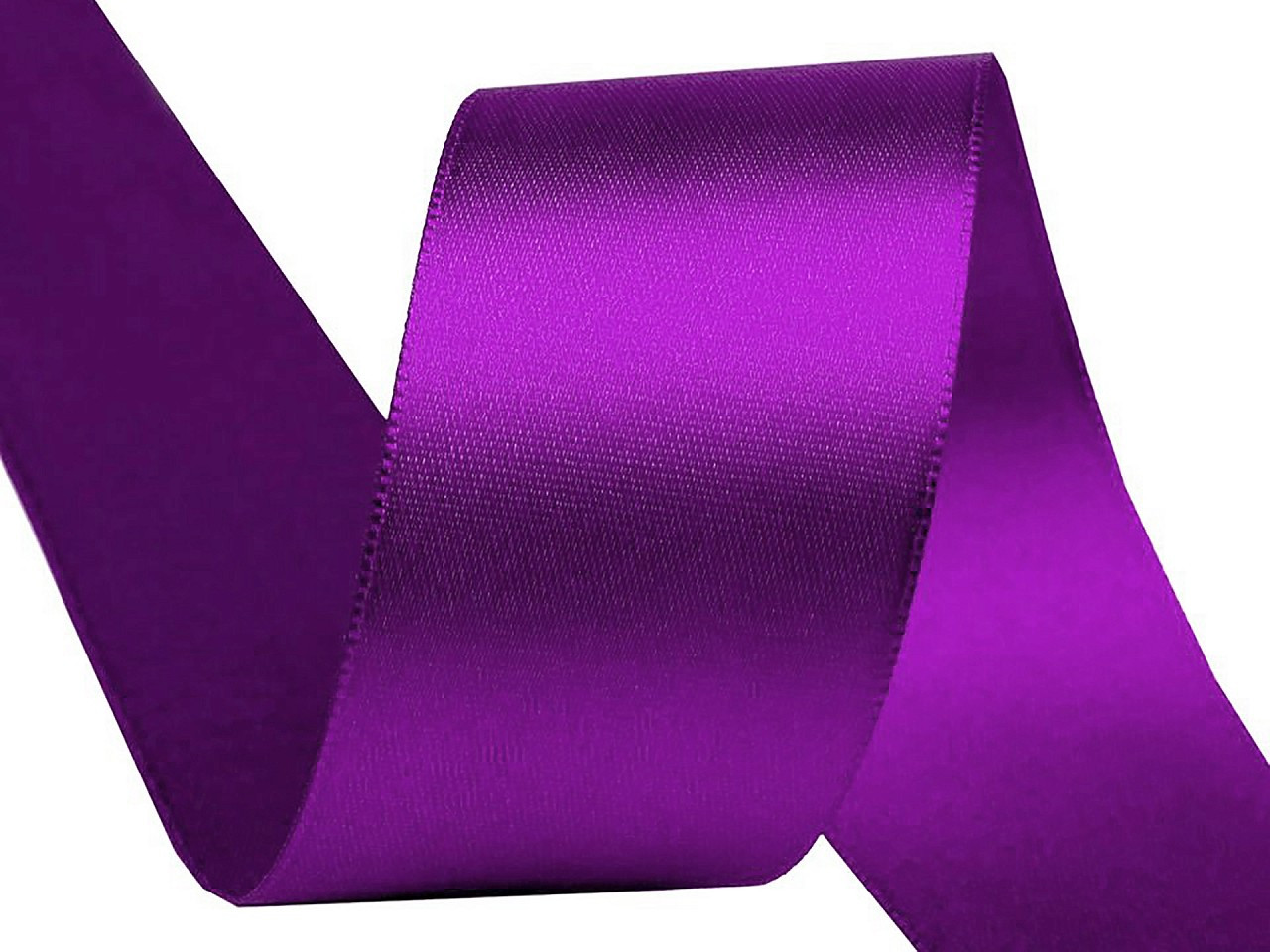 Atlasová stuha oboulící šíře 40 mm, barva 510 fialová purpura