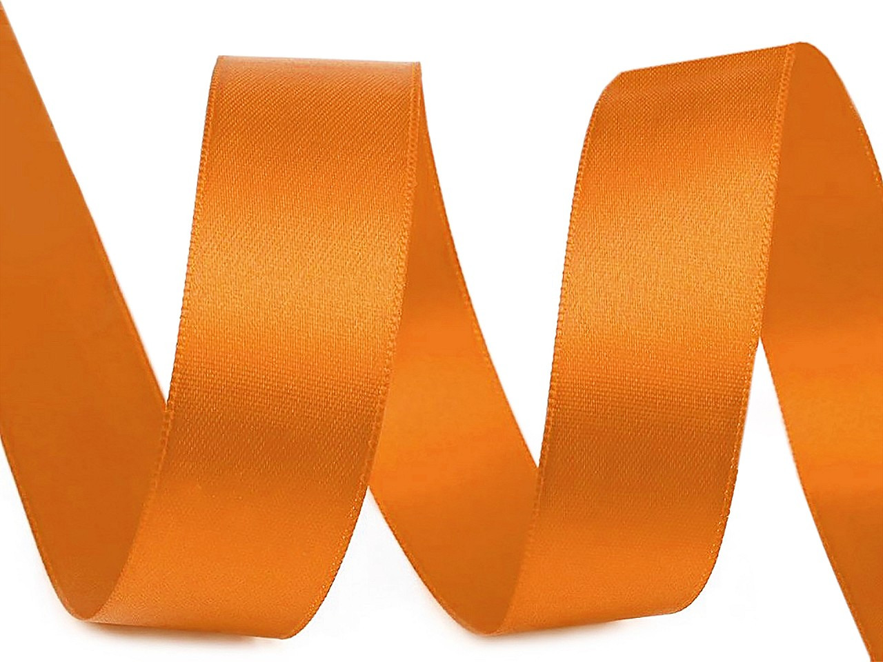 Atlasová stuha oboulící šíře 24 mm, barva 211 oranžová
