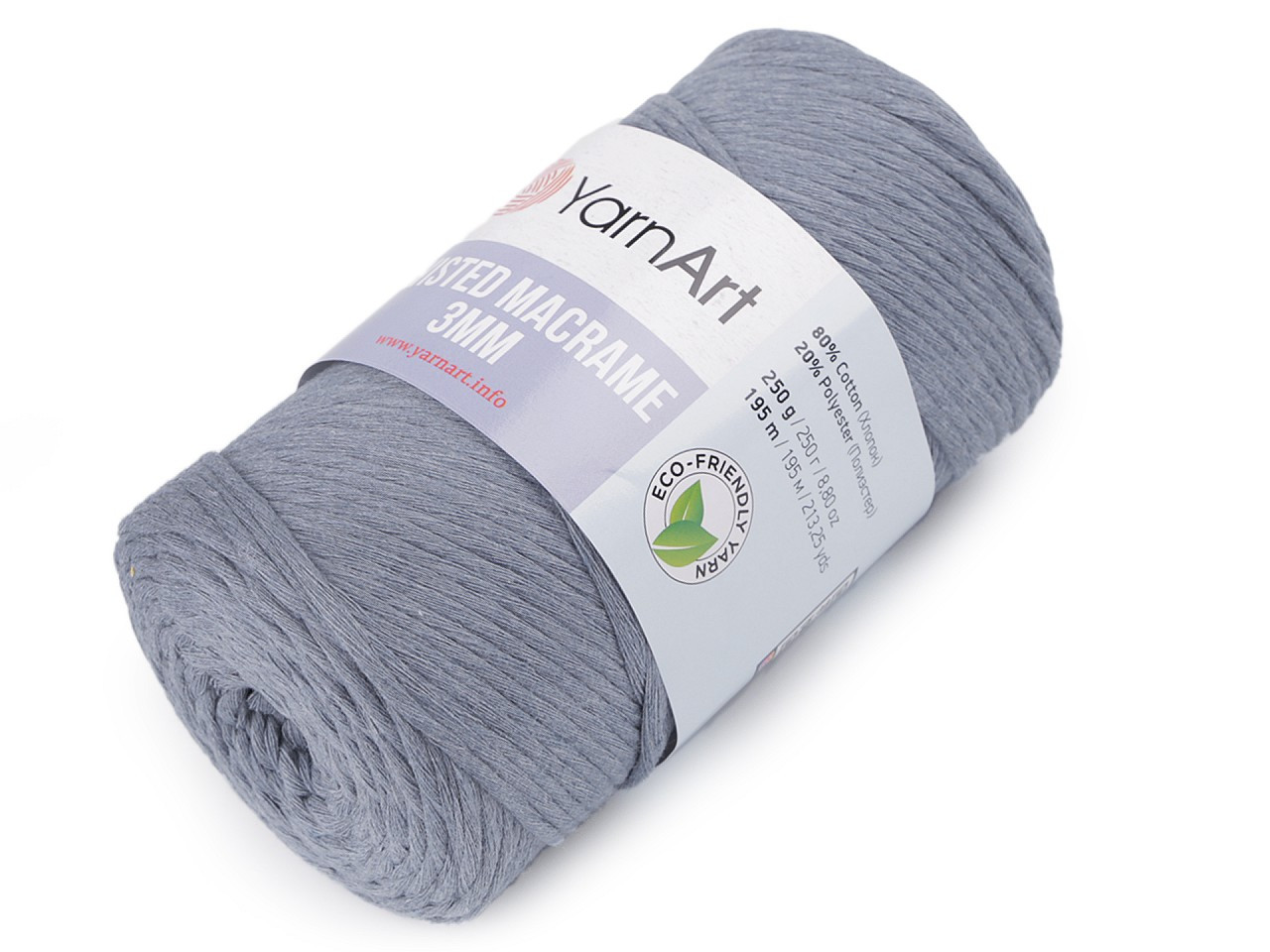 Pletací příze Twisted Macrame 250 g, barva 13 (761) modrošedá