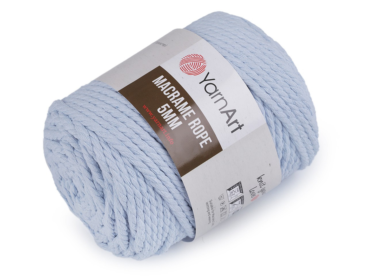 Pletací příze Macrame Rope 5 mm 500 g, barva 19 (760) modrá světlá