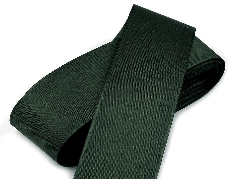 Stuha taftová šíře 52 mm, barva 322 zelená khaki