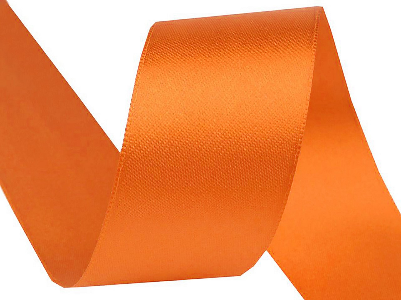 Atlasová stuha oboulící šíře 40 mm, barva 211 oranžová