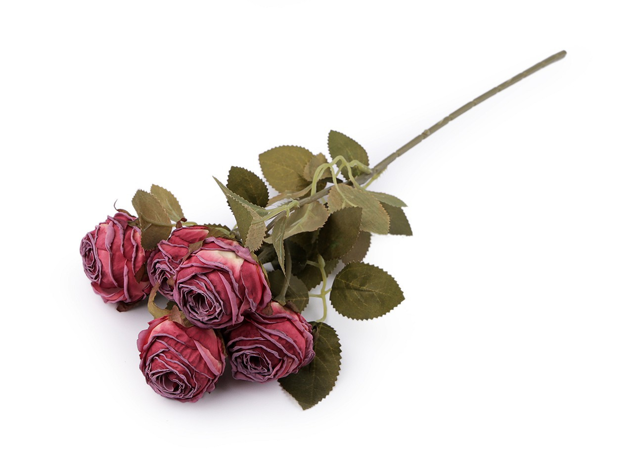 Umělá kytice růže vintage, barva 7 červená karmínová