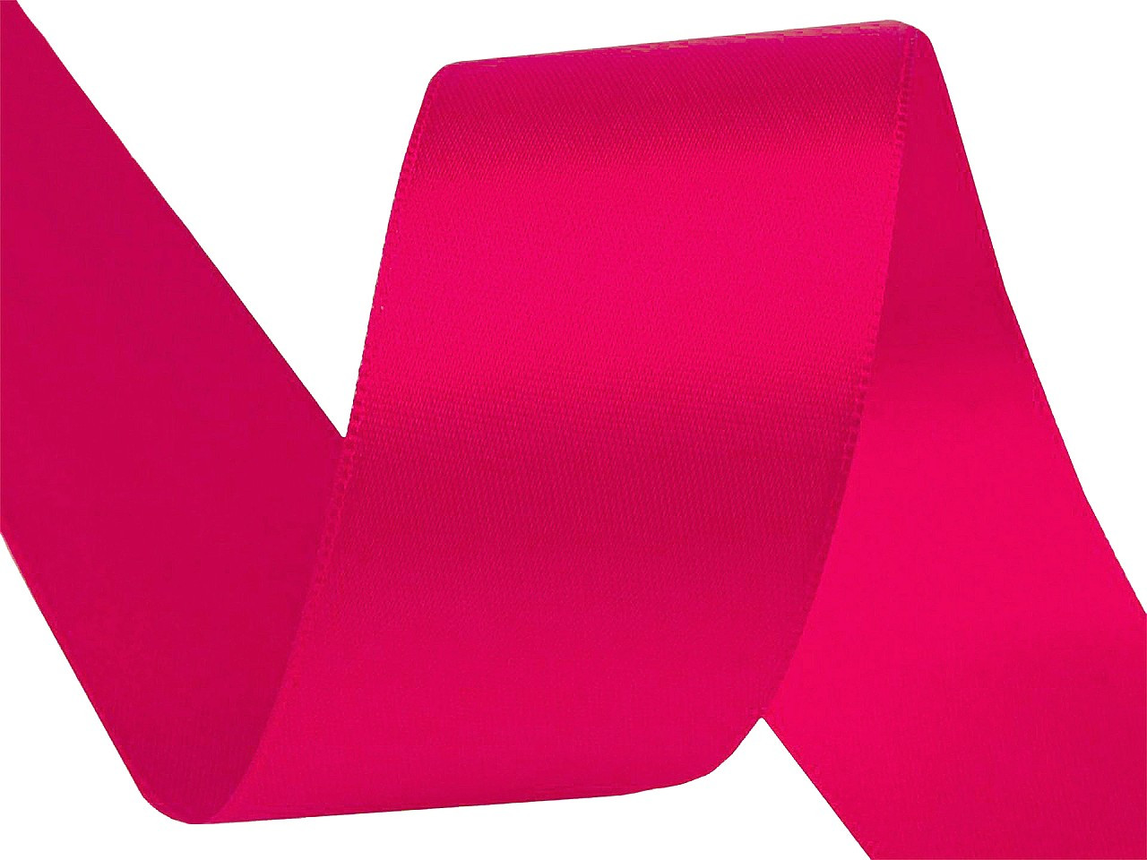 Atlasová stuha oboulící šíře 40 mm, barva 633 růžová malinová