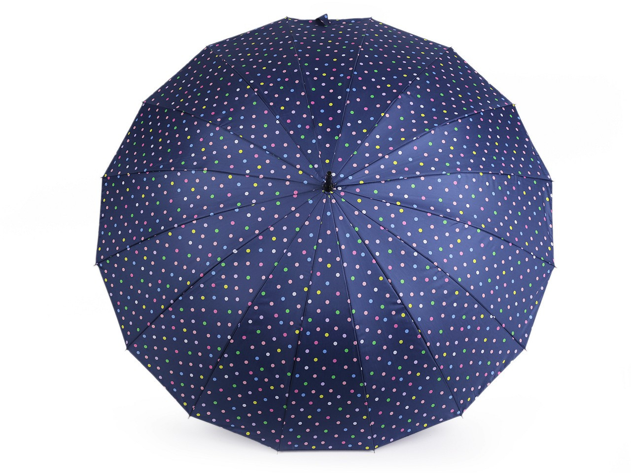 Velký rodinný deštník s puntíky, barva 2 modrá tmavá