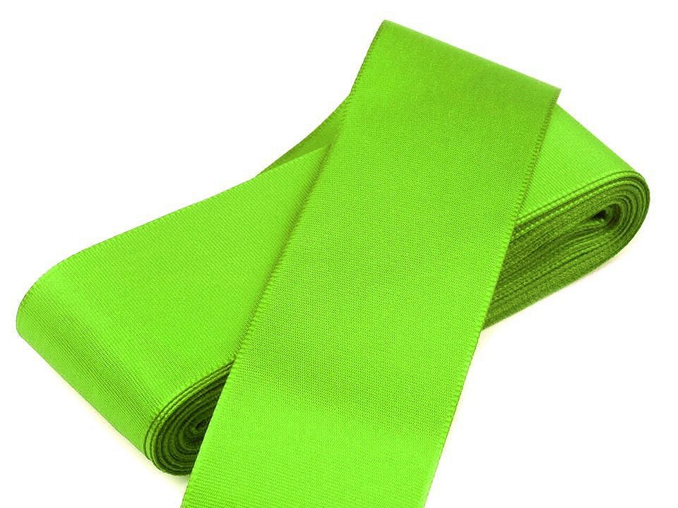 Stuha taftová šíře 52 mm, barva 307 zelená limetková