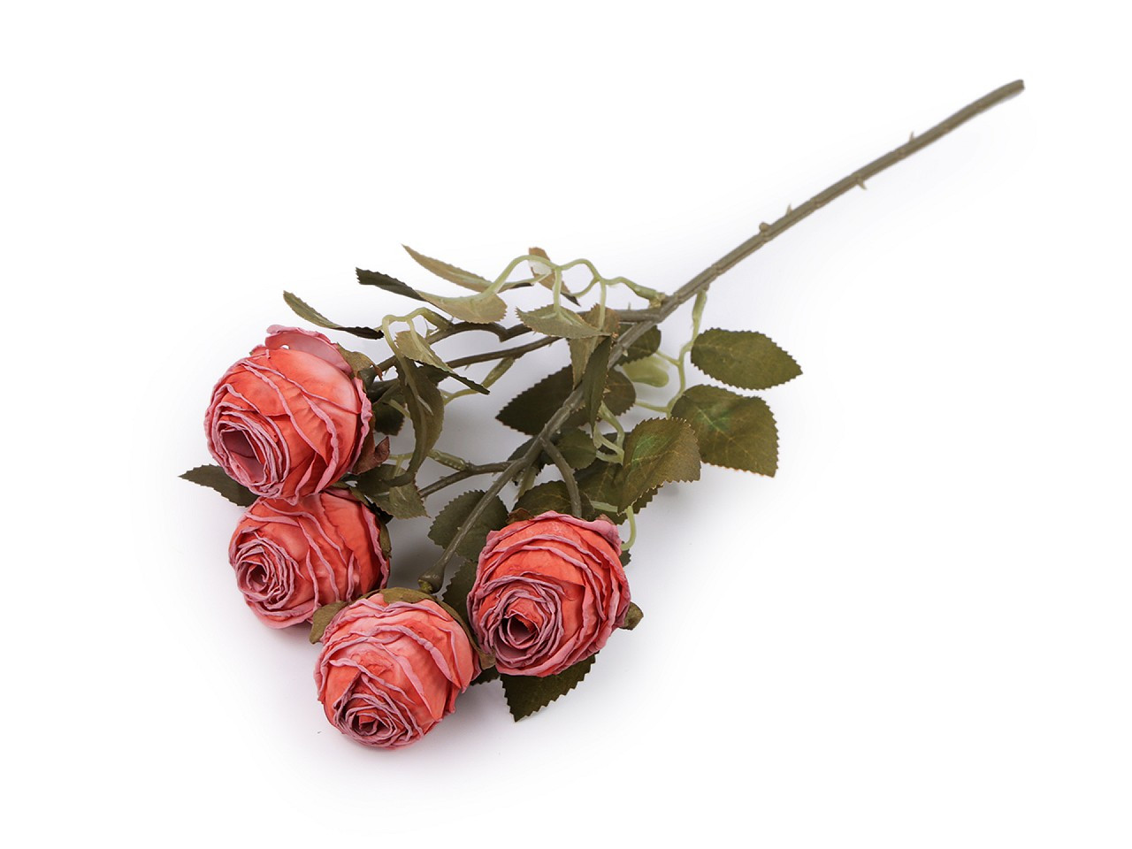 Umělá kytice růže vintage, barva 5 korálová světlá