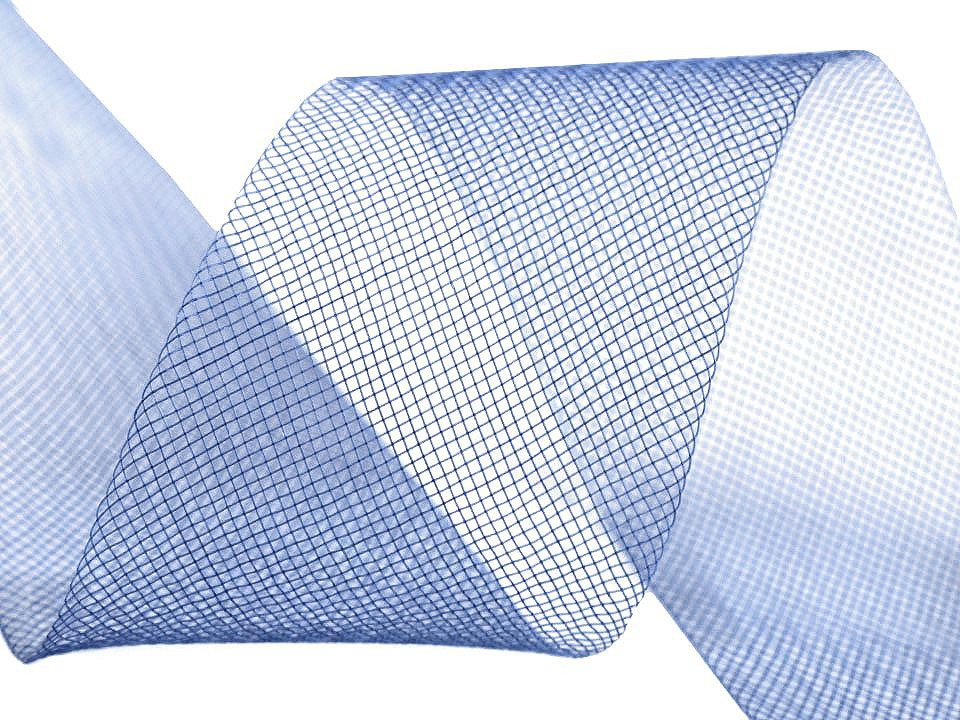 Modistická krinolína na vyztužení šatů a výrobu fascinátorů šíře 4,5 cm, barva 15 (CC19) modrá delta