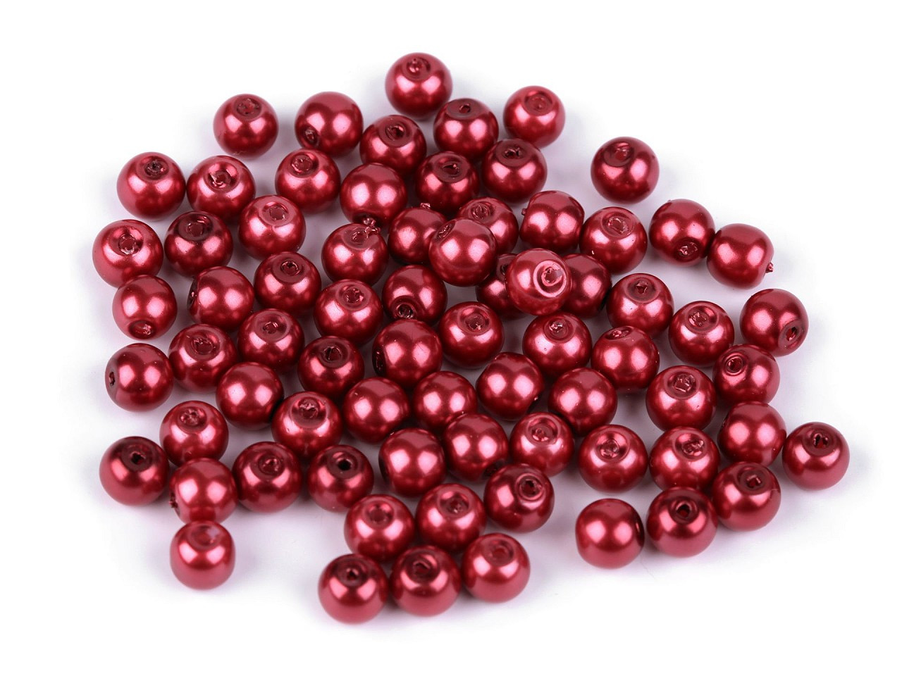 Skleněné voskové perly Ø6 mm, barva 70B červená
