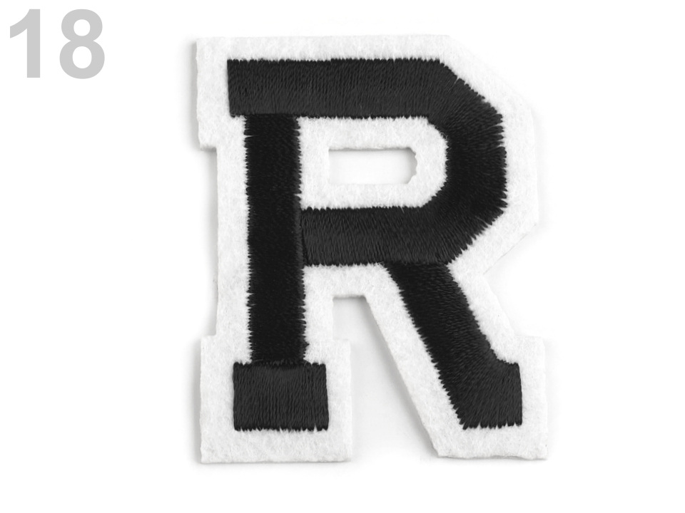 Nažehlovačka písmena, barva 18 "R" černá