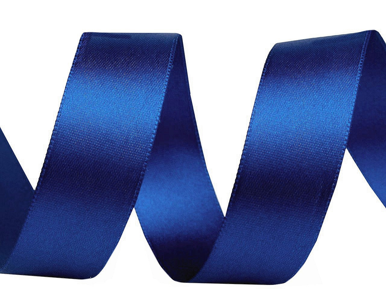 Atlasová stuha oboulící šíře 24 mm, barva 411 modrá safírová