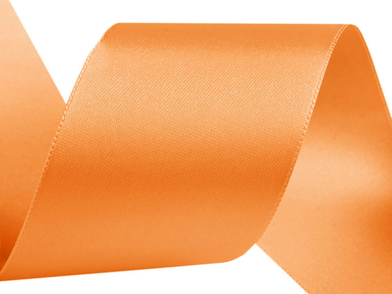 Atlasová stuha oboulící šíře 50 mm, barva 211 oranžová