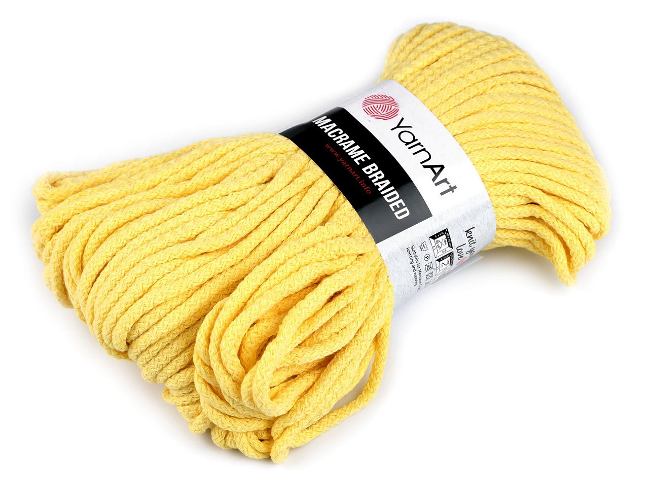 Pletací příze Macrame Braided 250 g, barva 19 (754) žlutá světlá