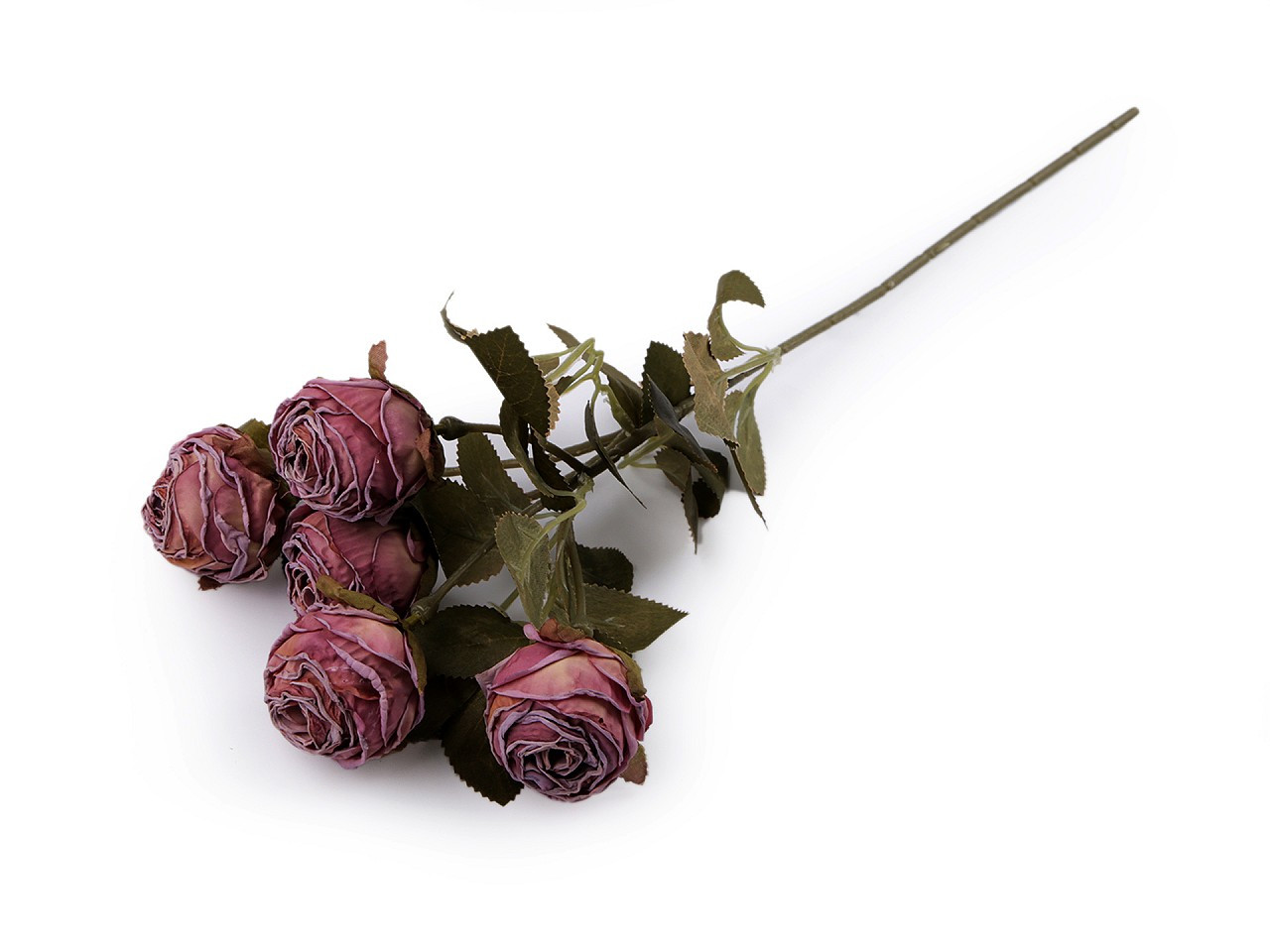 Umělá kytice růže vintage, barva 8 bordó